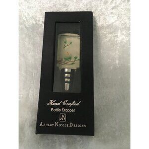 Ashley Nicole Designs Hand Crafted Bottle / Wine‎ Stopper With Floral Design